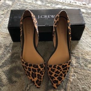 J Crew calf hair d'orsay flats